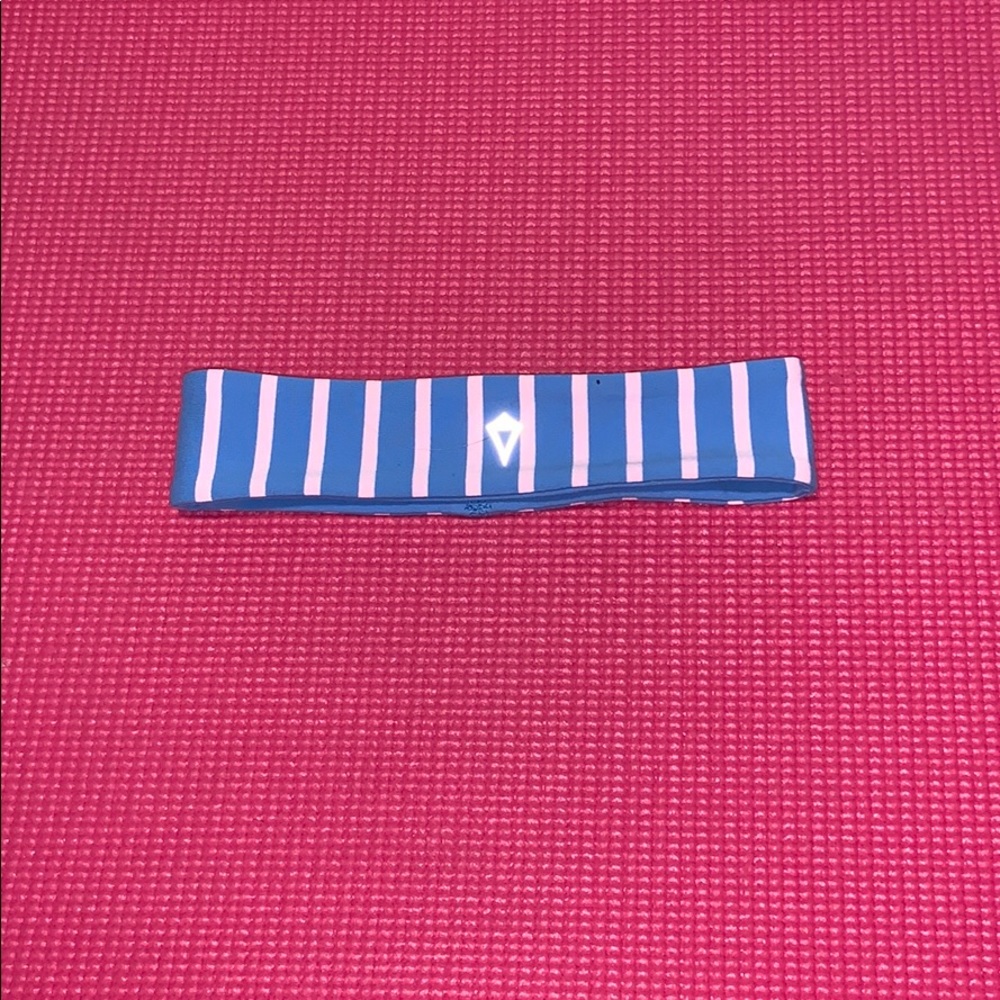 Blue and light pink striped ivivva thick headband